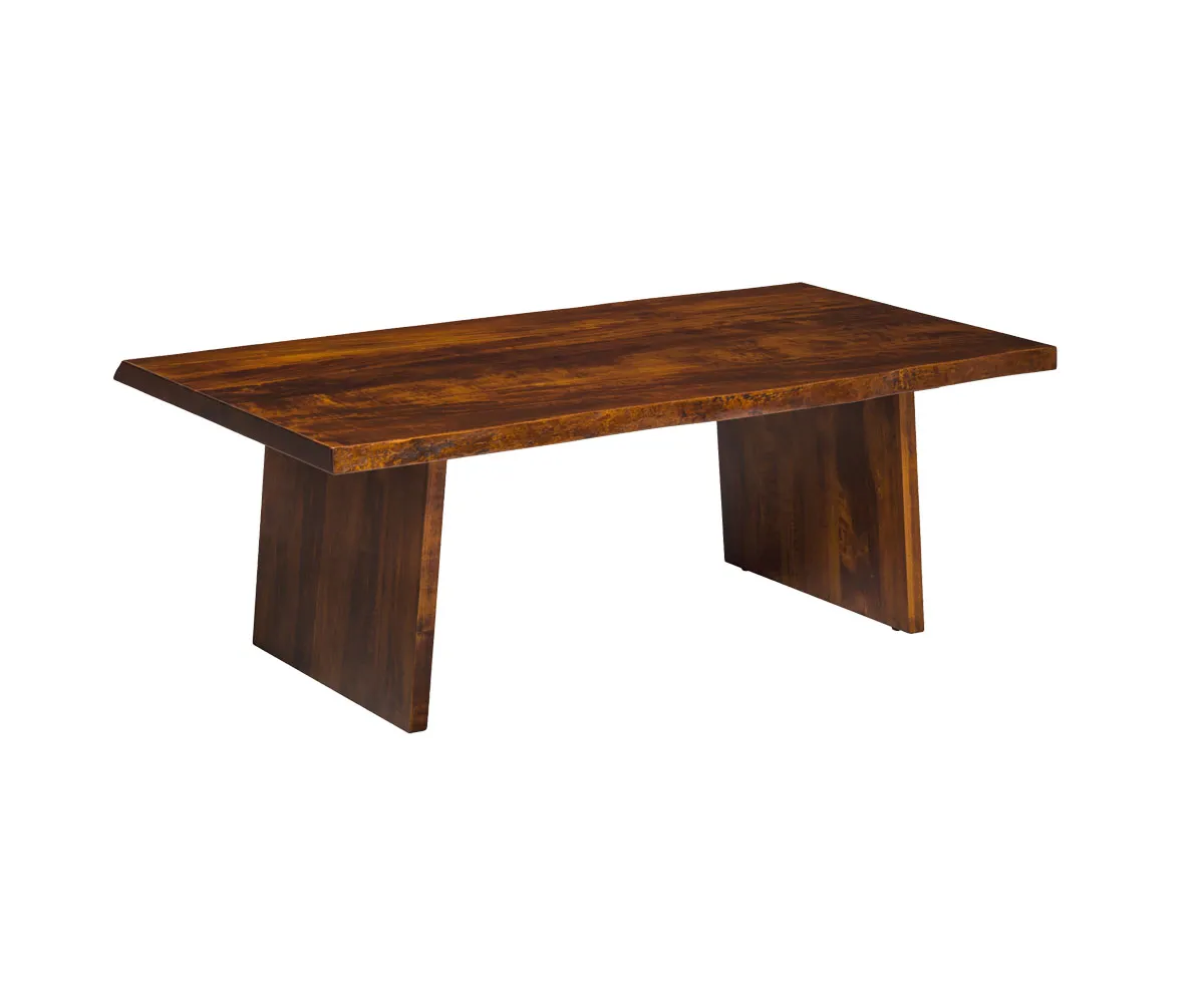 Live Edge Coffee Table with Angled Panel Base