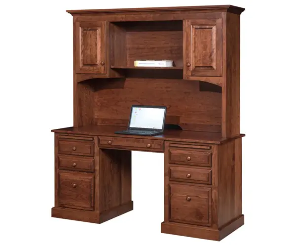 Traditional Double Pedestal Desk & Hutch