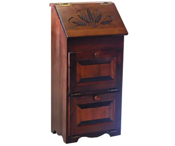 Tator Bin / Bread Box with Wheat Carving